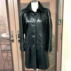 LNR vintage black leather coat.